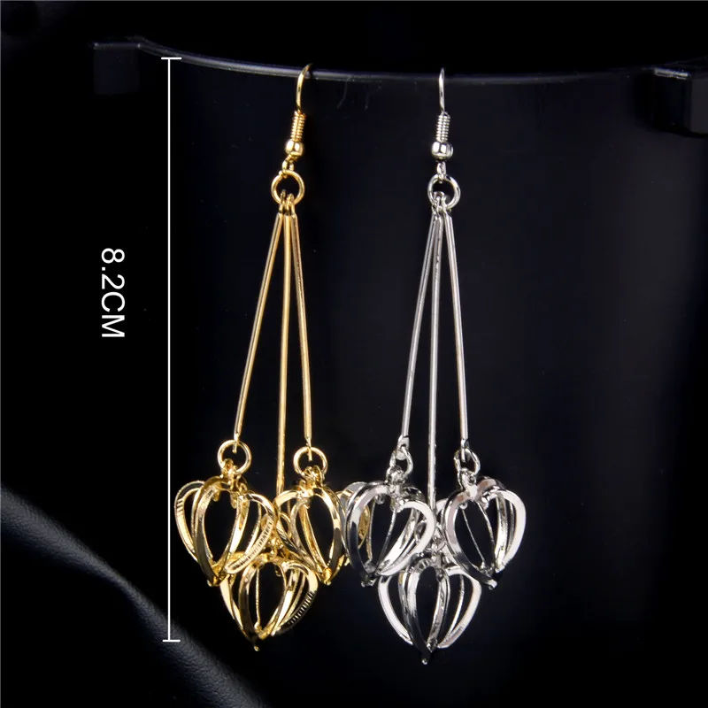 H:HYDE Bohemia Style Long Earrings for Women Heart Design Gold Color Drop Dangle Jewelry oorbellen | Украшения и аксессуары