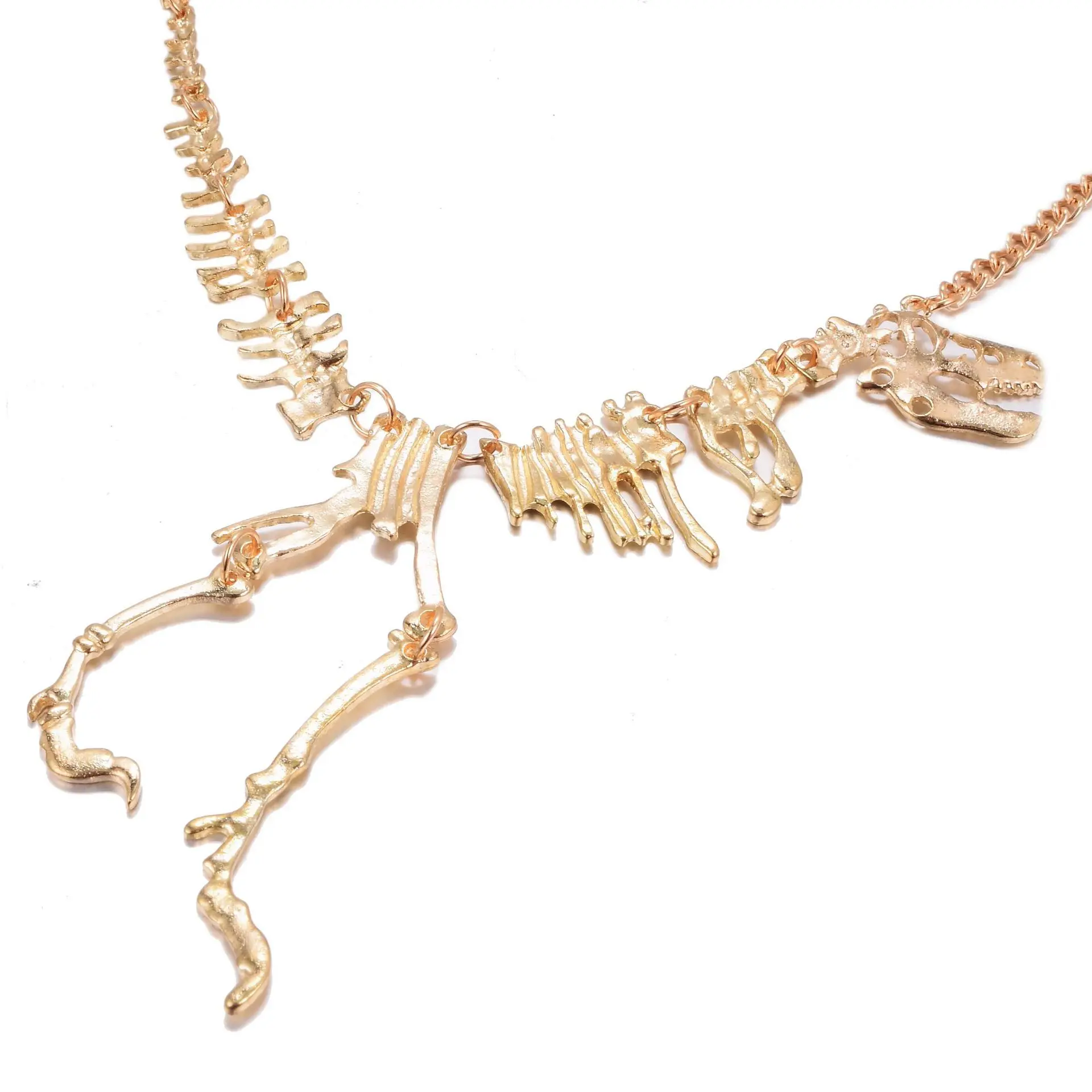 Винтажное ожерелье с подвеской в виде динозавра Короткий воротник скелет