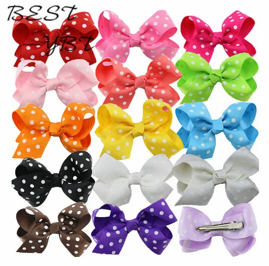 Полька корсажная лента в горошек для волос аксессуары девочек с зажимом