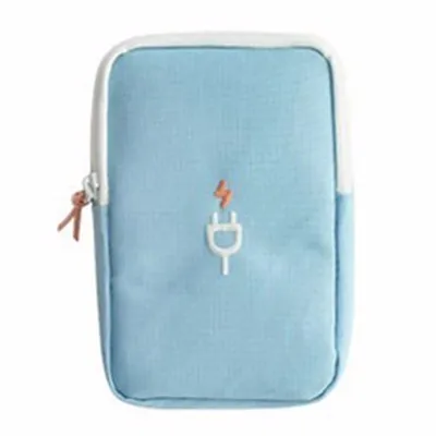 sky blue Женская Цифровая Сумка линии передачи данных сумка для банка питания портативная многофункциональная дорожная мужская сумка чехол аксессуары поставки - Цвет: sky blue
