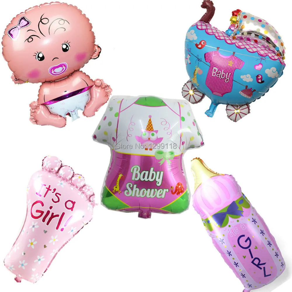

5 Styles Cartoon Baby Girl Helium Foil Balloons Birthday Party Decoration Balloon Baby Girl Baby Shower Balloons
