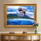 Zozack рукоделие, наборы для полной вышивки, морская пара, Blue Lover Island,Dmc, сделай сам, вышивка крестиком, украшение дома