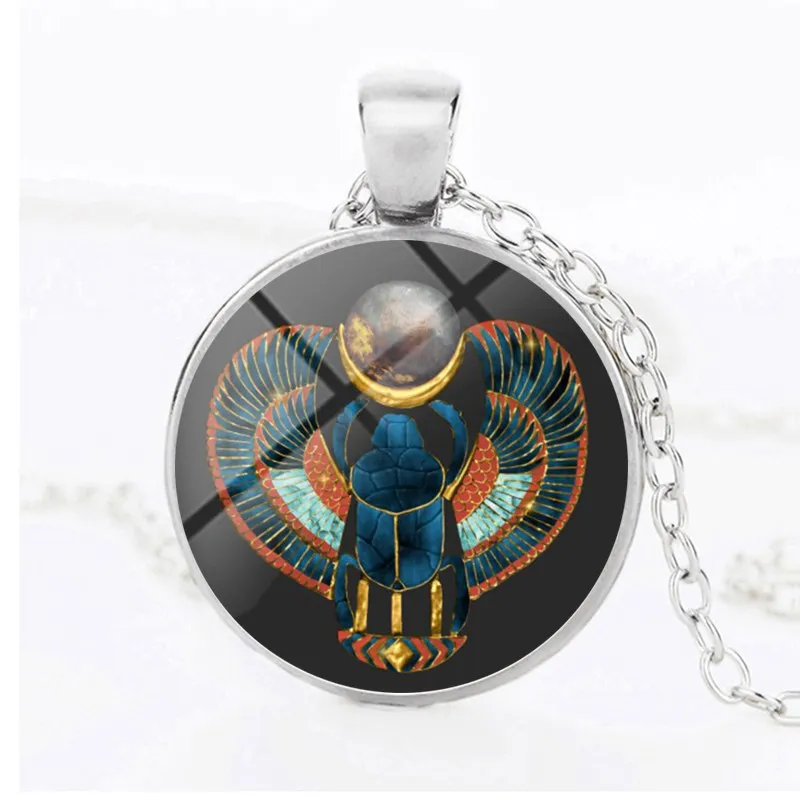 Серебристая бронзовая черная подвеска SUTEYI с жуком Египетский Scarab кулон ожерелье