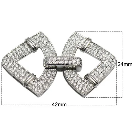 Beadsnice чистого 925 пробы серебра кубического циркония DIY ювелирных изделий складной над застежкой ювелирных изделий Разъем составные части ожерелья ID35282