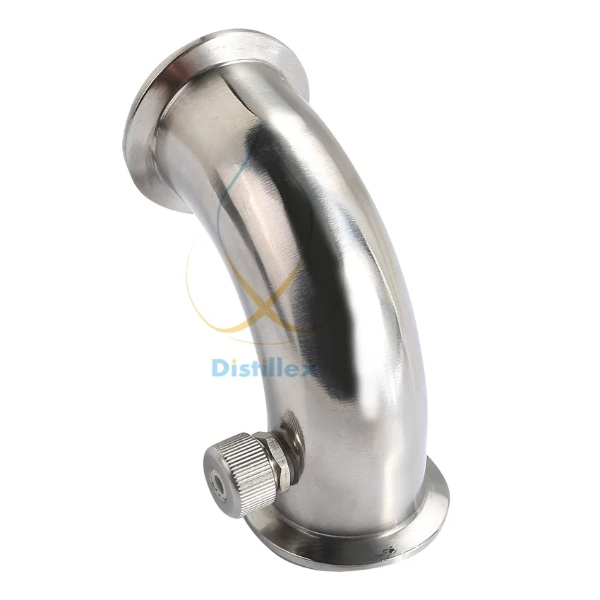 

2.5" Clamp Thermowell Elbow 90 degree , connector for sensors diameter 4-8mm , Stainless Steel 304, Silicone Seal
