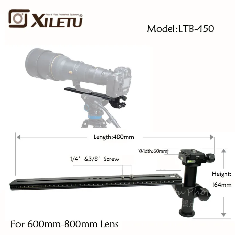 

Xiletu LTB-450 Stable Telephoto zoom Lens Bracket Clamp Plate LongFocus Lens Support Holder For Tripod monopod Ball
