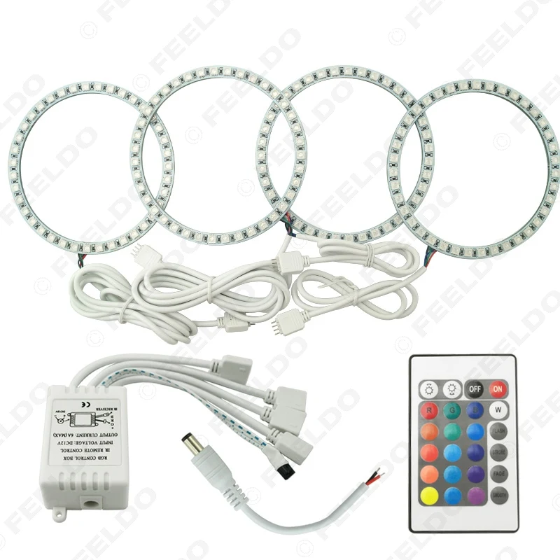 FEELDO 4X 120 мм автомобильные 5050 SMD RGB светодиодные дневные ходовые огни ангельские