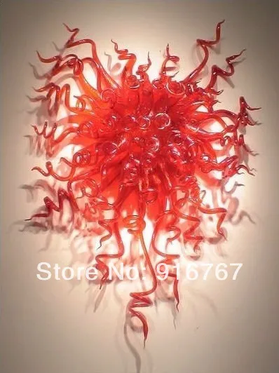 Современная Глянцевая настенная лампа из красного стекла с муранским рисунком