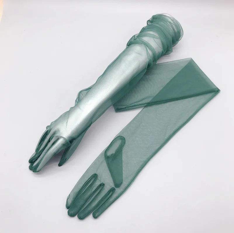 70 см Длинные DIY Тюль простое лицо красивые женские платья перчатки прозрачные сексуальные перчатки