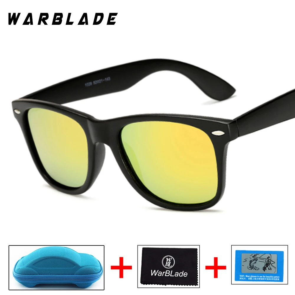 brblack gold WarBLade модные желтые солнечные очки ночного видения мужские Квадратные Зеркальные поляризованные солнцезащитный крем женские очки Аксессуары Солнцезащитные очки - Цвет линз: brblack gold