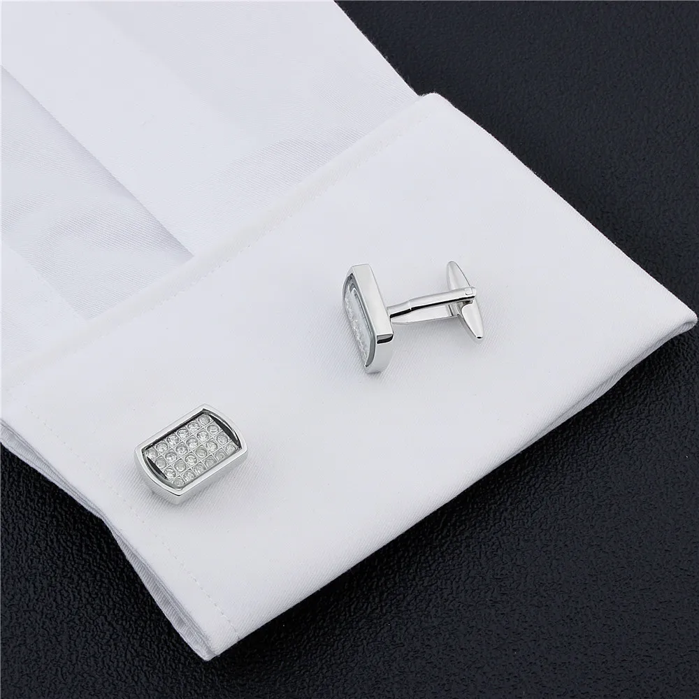 HAWSON Роскошные хрустальные запонки квадратного дизайна для мужчин французские