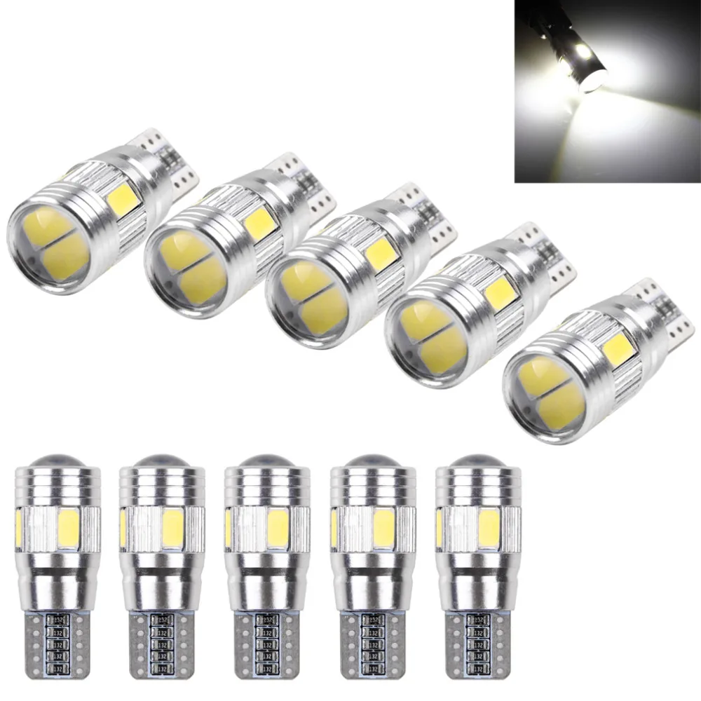 10 шт.! Светодиодная лампа T10 501 194 W5W 5630 SMD для внутреннего освещения автомобиля HID