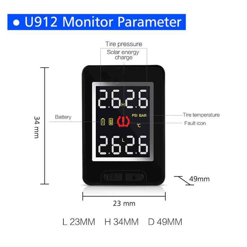 Беспроводная система контроля давления в шинах U912 NF +|Датчик шинах| |