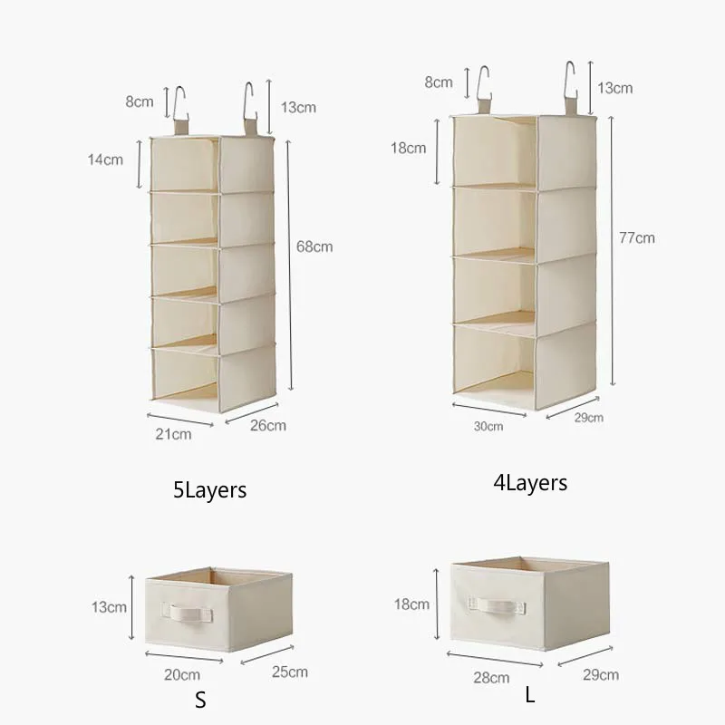 

Multi-layer Hanging Organizer Creative Cloth Bedroom Wardrobe Drawer Practical Space Saving Underwear Socks Storage Hanging Bags