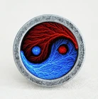 Красные синие ручки для ящика Yin Yang', ручки для комодаручки ручной работыручки для кухонного шкафа, ручки, фурнитура