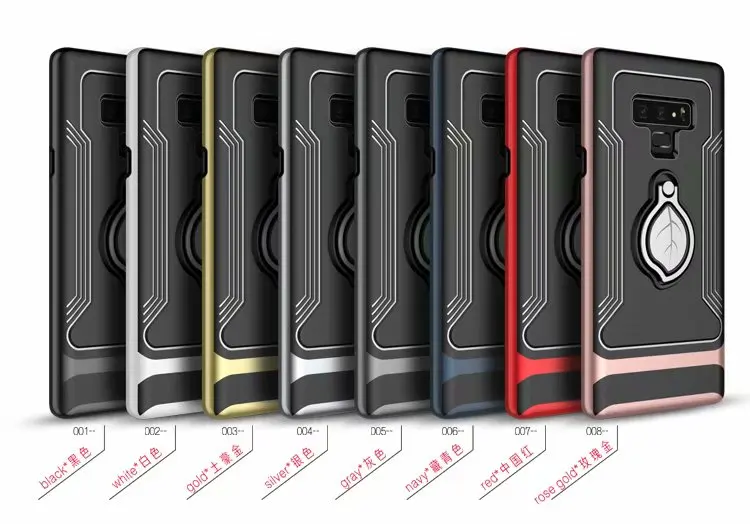 360 degrees Adjustable Maple leaf Ring Stand Grip Shock Absorbing Back Cover case for Samsung Galaxy note 9 |