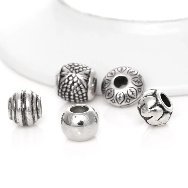 DoreenBeads 50 шт. Смешанные акриловые бусины серебристого цвета разделители