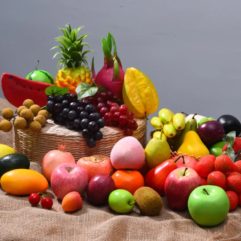 Искусственные фрукты из пенопласта пластиковые яблоко банан модель детские