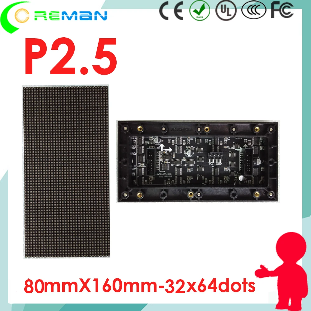 Бесплатная доставка Epistar National smd светодиодный модуль p2.5 160x80 rgb полный цвет 64x32