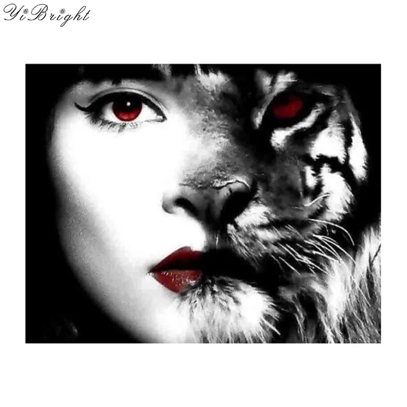 Бриллиантовая картина Стразы вышивка Фэнтези face lady half and beast украшение для