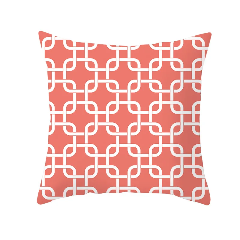 35 Lychee Coral Series Printed Pattern Pillow Cases Colorful Polyester Peachskin 45x45cm Pillow Cases For Bedroom Home Office - Color: 35