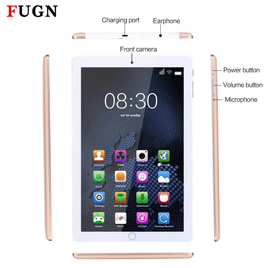 2017 fugn 10 дюймов 3G Телефонный звонок Планшеты Android PC 7.0 Octa core 32 г 64 Встроенная память