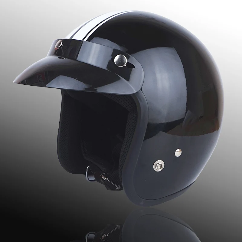 Для взрослых с открытым лицом Jet Casco moto Винтаж moto rcycle шлем moto rbike Ретро шлем скутер 3/4 полушлем capacete de moto cicleta - Цвет: white line