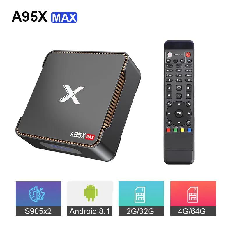 A95X MAX X2 Android 8 1 ТВ коробка 4G 64G Amlogic S905X2 2 и 5G Wifi BT 4 1000 м Smart поддержка коробок видео