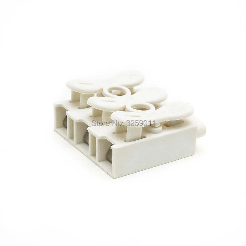 200PCS Spring Wire Connectors Electrical Cable Clamp Wiring Terminal Block ZQ-3P Row Column Push Butt LED lamps 3 pin | Обустройство