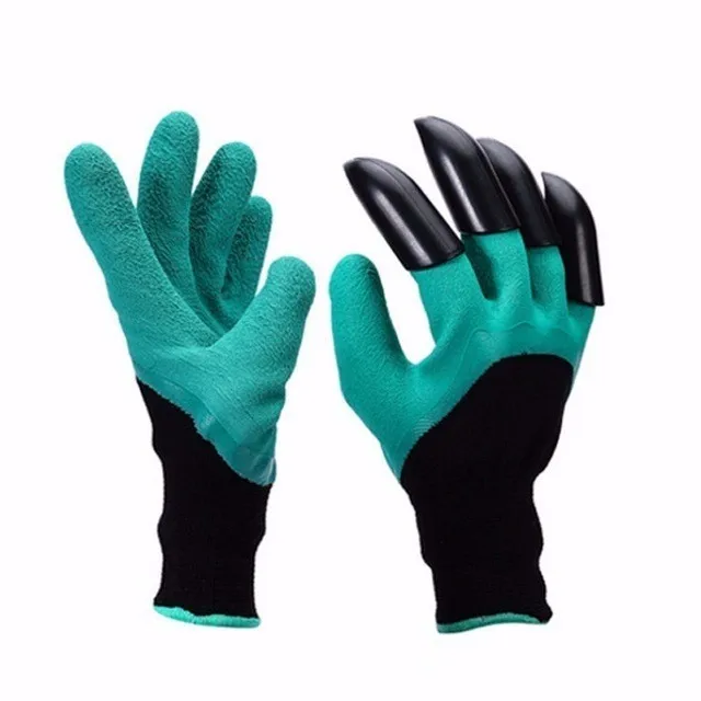 A gloves 1 пара садовых перчаток с 4 ABS пластиковыми когтями для копания посадки сада Genie резиновые перчатки легко копать и сажать - Цвет: A gloves