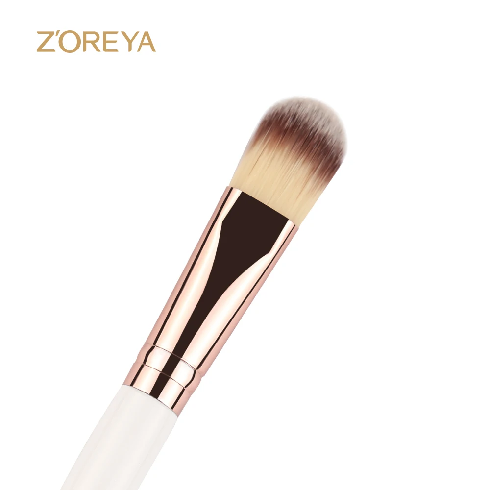Zoreya, Новое поступление, Высококачественная Белая деревянная ручка, Кисть для макияжа, кисть для основы, для женщин, косметический инструмент для макияжа
