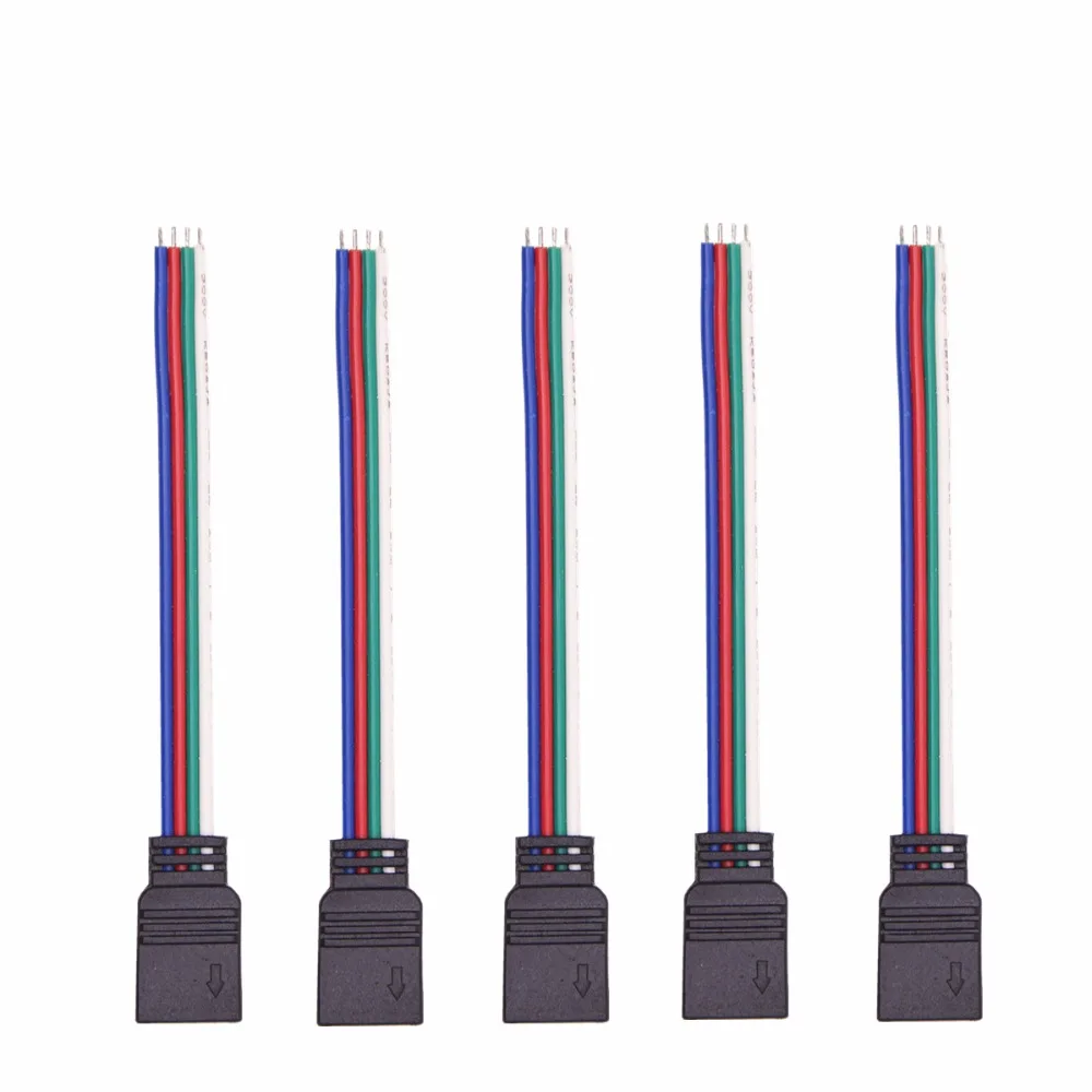 4pin RGB светодиодные ленты Разъем для SMD 2835 3528 5050 5 шт./партия | Обустройство дома