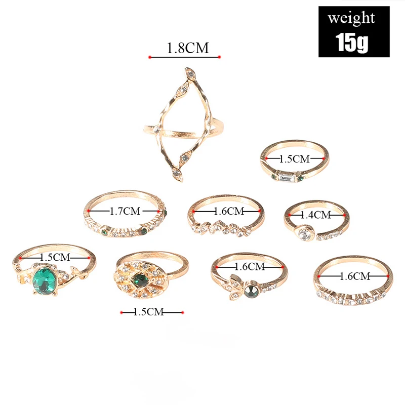 9 шт./компл. Женские Классические Круглые Пустотелые геометрические драгоценный