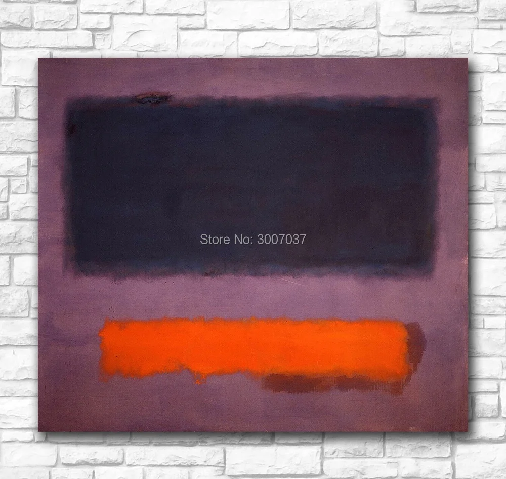 Серый и оранжевый на темно бордовом Марка Ротко картина маслом настенная