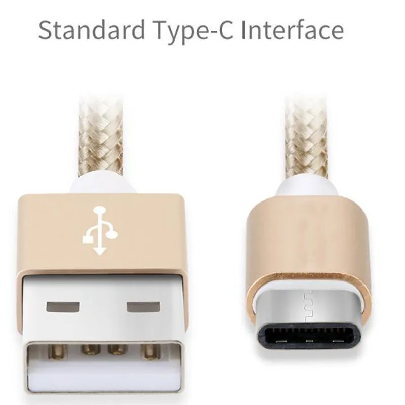 1000pcs 1M Durable Type C Cable Long Cord Fast Charging Fabric Type-c Data Line Wire USB Sync Cables for Samsung S8 Nexus LG | Мобильные