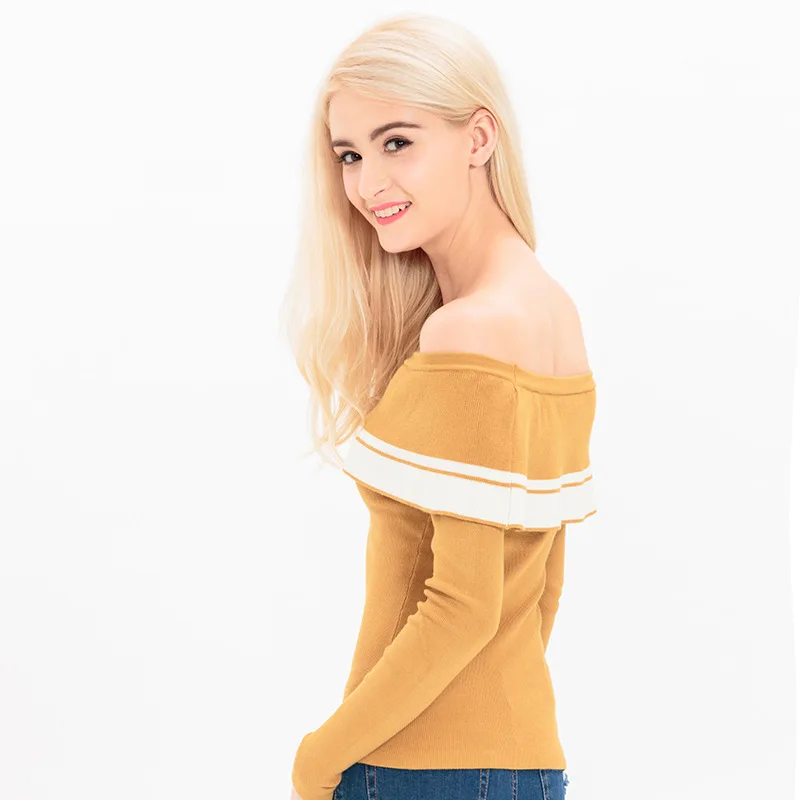 Свитер с открытыми плечами 2017 Для женщин Свитеры для и Пуловеры S осень-зима осень