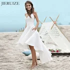 JIERUIZE белые свадебные платья с низким вырезом спереди, короткое, длинное, с открытой спиной, летнее платье, свадебные платья, платья для невесты