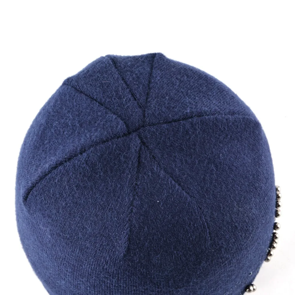 Ladies Knitted Bonnet Beanies Cap Women Pearls Butterfly Rhinestone Rabbit Wool Hat For Girls Autumn And Winter Female Skullies |