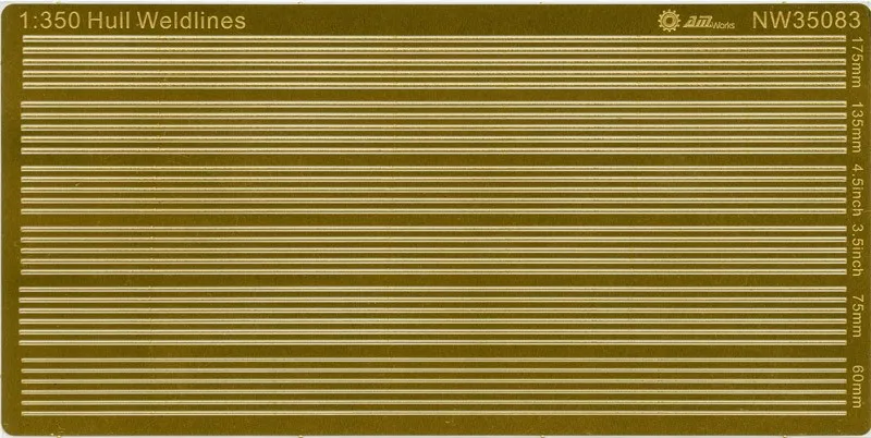 

1/350 Scale Ship Hull Weldlines Military Model Metal Accessory 1pc Packing