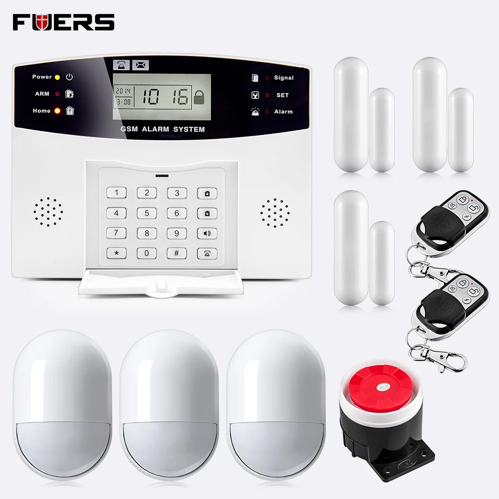 Fuers DP500 433 МГц домашняя охранная GSM сигнализация Беспроводная ЖК-дисплей Голосовая подсказка SMS проводная сирена GSM Arm сигнализация комплекты - Цвет: System 3