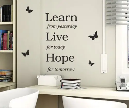 Обучайте живую надеюсь цитата Настенная Наклейка s виниловая наклейка декор для