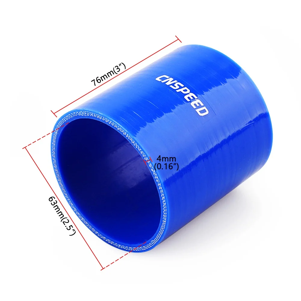 63mm CNSPEED Универсальный 2," 2,5" " /51 мм 63 мм 76 мм Локоть силиконовый шланг Труба интеркулер турбо впускная трубопроводная муфта шланг - Цвет: 63mm