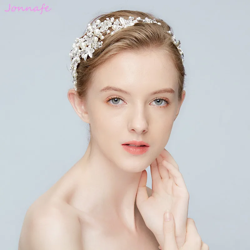 Женский обруч для волос johnafe серебряная тиара с жемчугом свадебный аксессуар