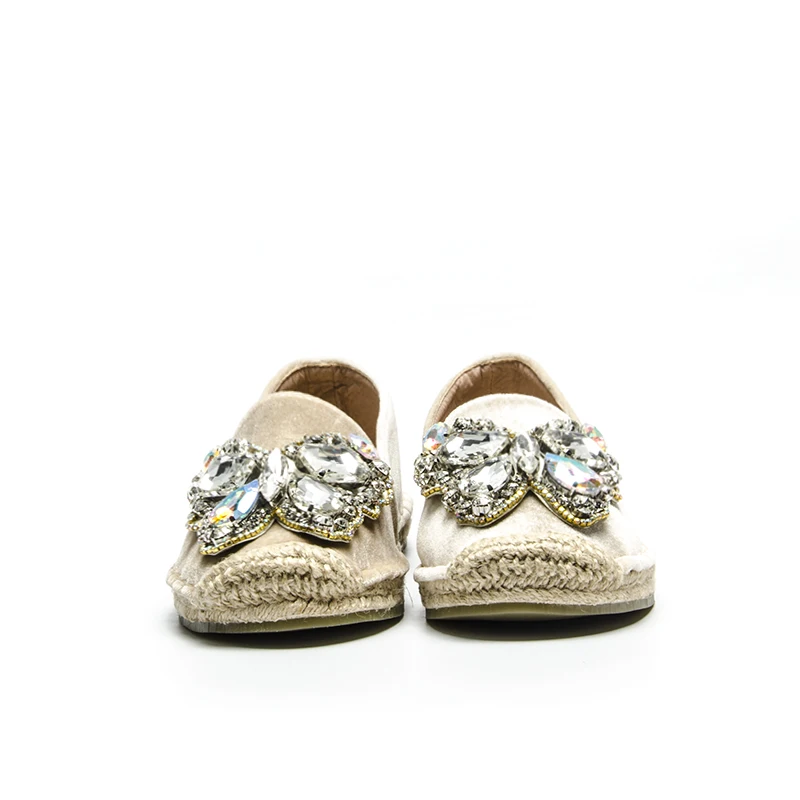 2019 New Design butterfly Rhinestone Women Velvet Shoes Lady Loafers Casual Slip On lady shoes fisherman flat heel | Обувь