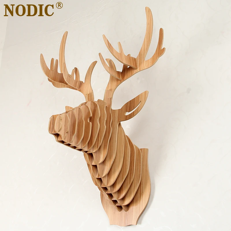 NODIC украшение для дома голова оленя деревянных ремесел настенная животного декор
