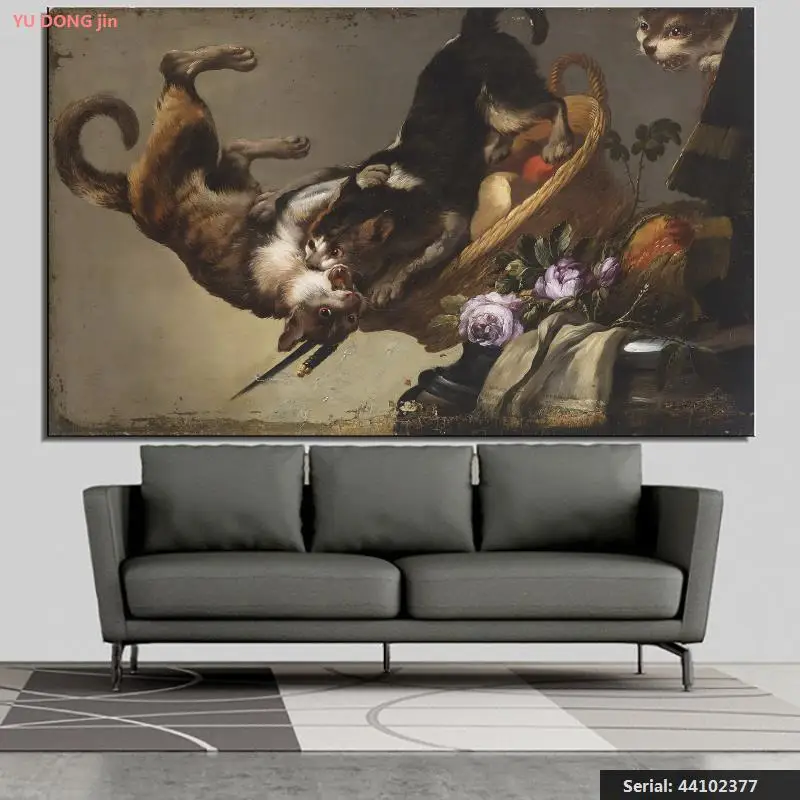 Frans Snyders мастерская Kampfende Katzen натюрморт Классическая живопись маслом Рисование