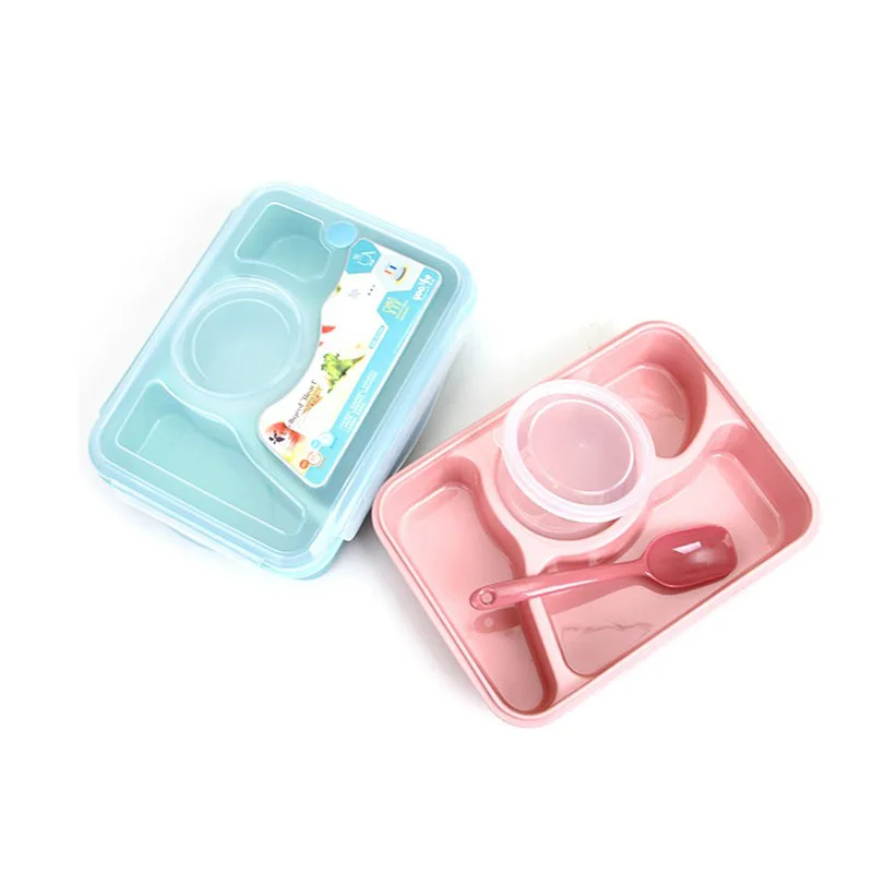 ULKNN СВЧ Ланч бокс герметичный прямоугольный набор столовых приборов четыре плюс