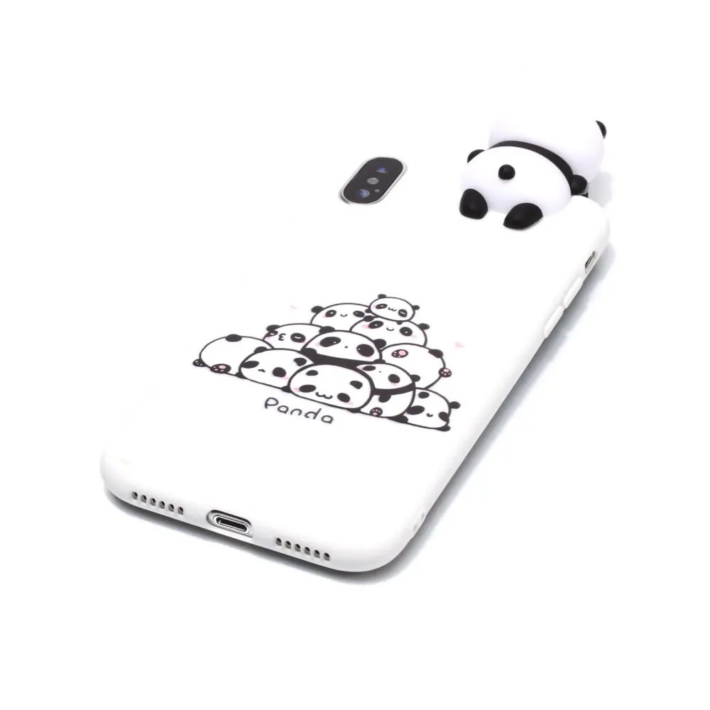 L-FADNUT чехол для телефона с 3D милой пандой iPhone X Xr Xs Max Модный милый бампер 6 6S 7 8 Plus 5 5S