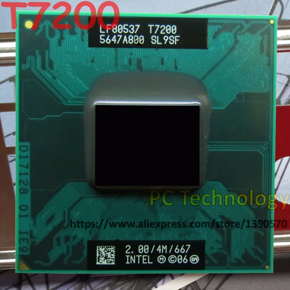Оригинальный процессор Intel Core2 Duo T7200 ЦП (4M 2 00 ГГц 667 МГц) разъем 479 поддержка 945