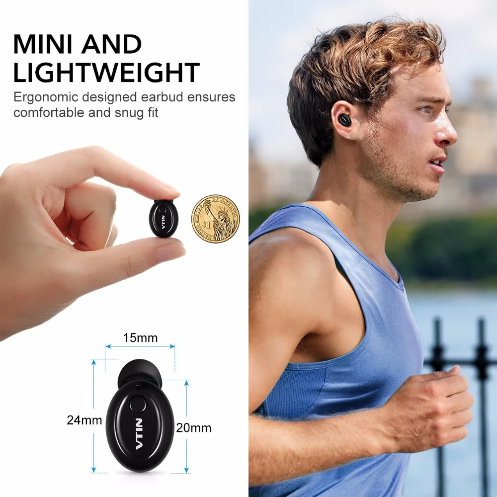 VTIN мини наушники беспроводные Bluetooth портативные спортивные вакуумные ушной